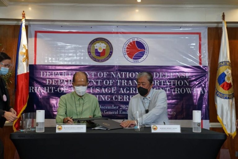 Transport dep’t signs usufruct agreement for 5 DND properties for Metro Manila Subway project