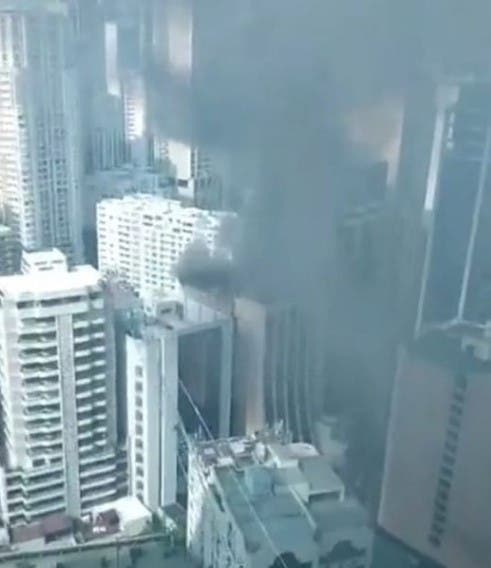 Fire hits high-rise building in Makati